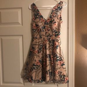 Beautiful embroidered overlay short dress